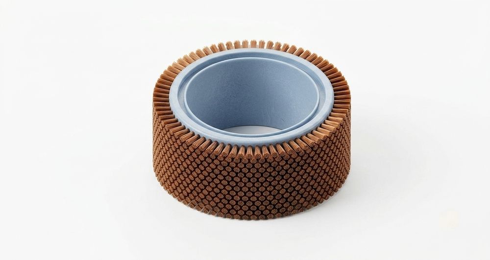 Cylindrical technical brush with natural bristles