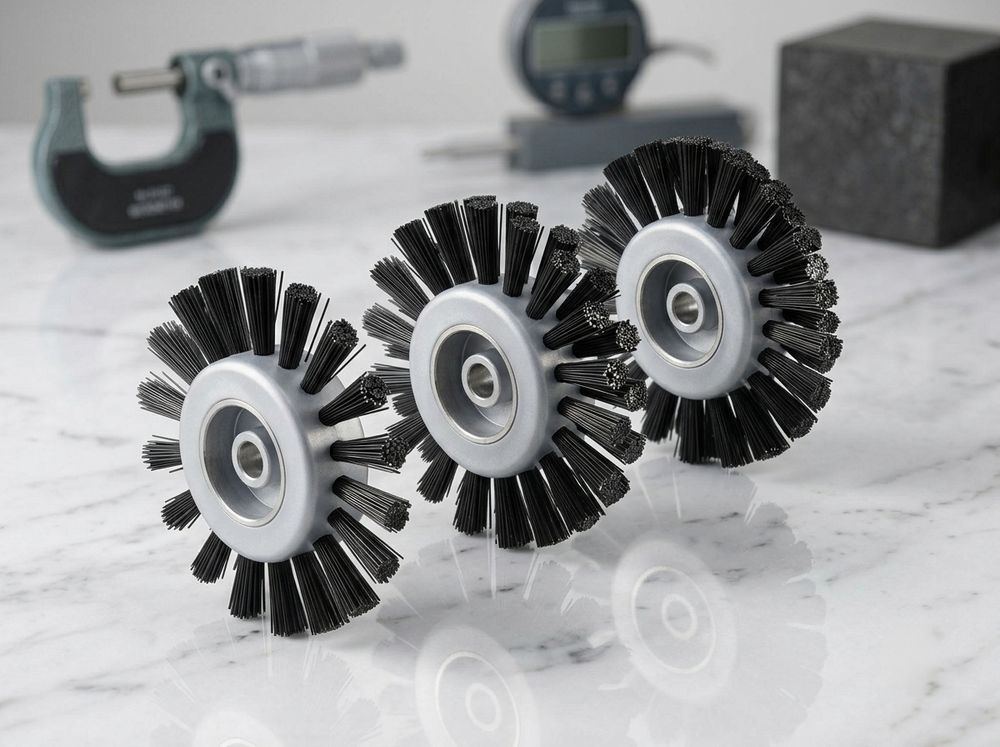 Black linear technical brush